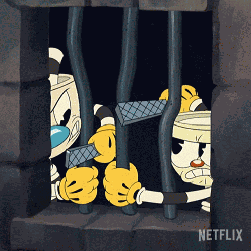 Rubbing The Prison Bars Cuphead GIF