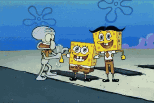 Running Away Squidward GIF