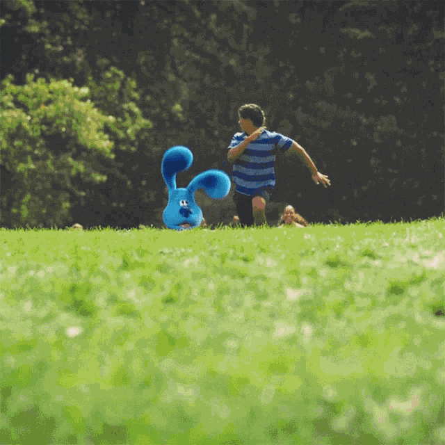 Running Blue GIF