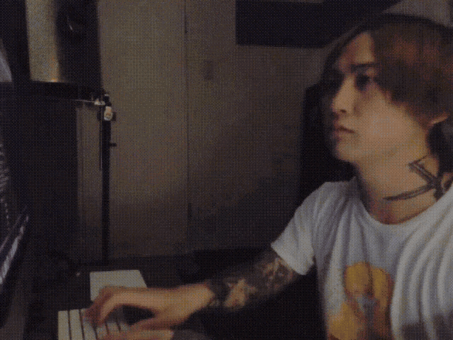 Sad Typing Typing GIF