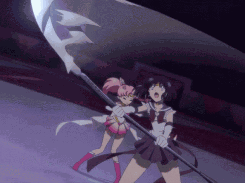 Sailor Saturn Sailor Chibi Moon GIF