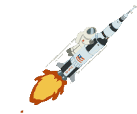 Saturn V Space Sticker GIF