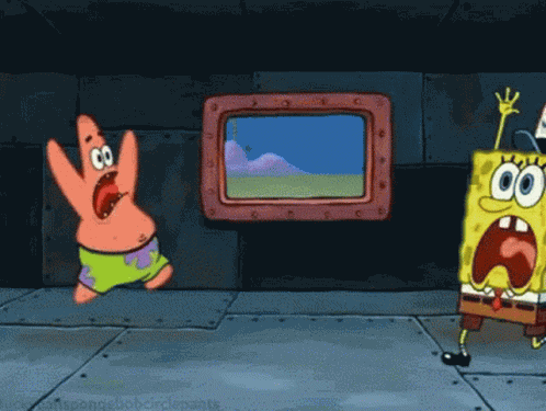 Scared Spongebob GIF