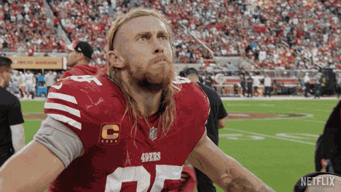 Screaming George Kittle GIF