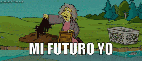 Señora De Los Gatos Lavando En El Río GIF