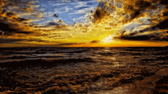 Sea Waves Sunset GIF