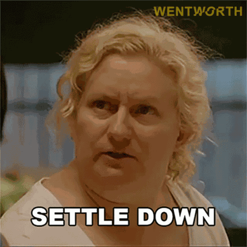 Settle Down Elizabeth Birdsworth GIF