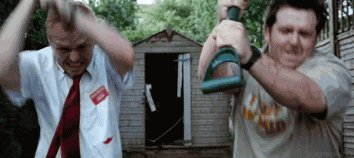 Shaun Of The Dead Poli Shovel GIF