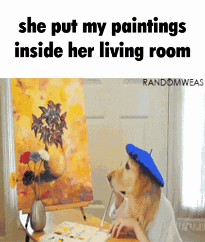 She Put My Paintings Inside Her Living Room GIF