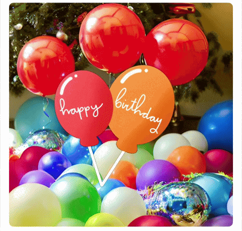 Shiny Balloons Happy Birthday GIF