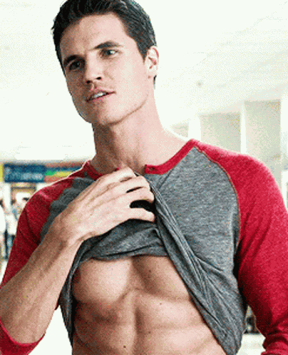 Shirt Lift Robbie Amell GIF