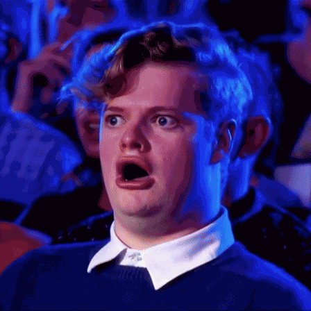 Shocked Horrified Face Movie Theater Action Expression Reaction Mouth Amazed Look GIF