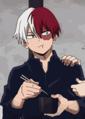 Shoto Eating Rice But Then GIF