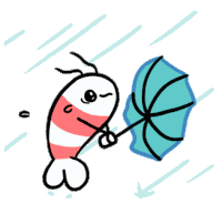 Shrimp Umbrella Sticker