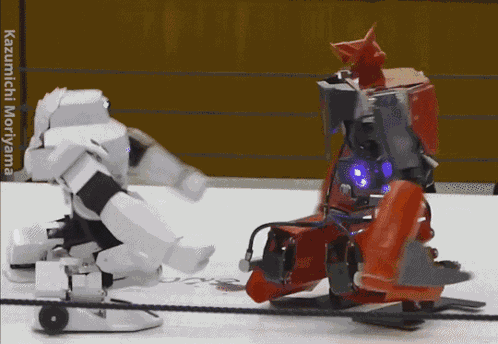 Shuffle Attack Funny Robot GIF