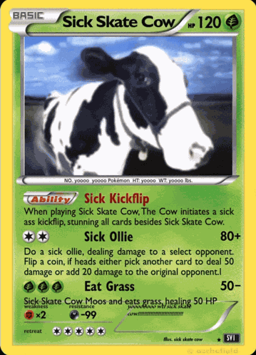 Sick Skate Cow GIF