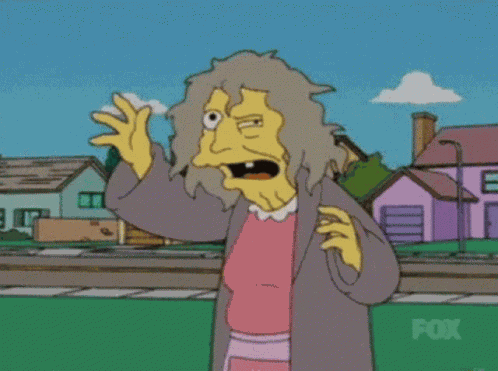 Simpsons Crazy Lady GIF
