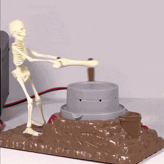 Skeleton Cranking GIF