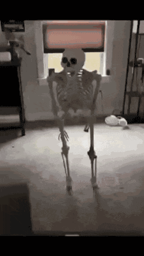 Skeleton Fall Skeleton Shocked GIF