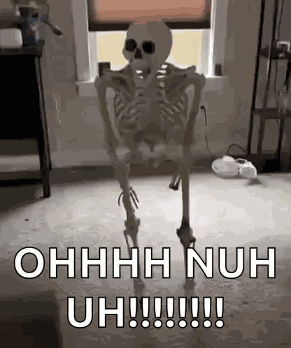 Skeleton Nuh Uh GIF
