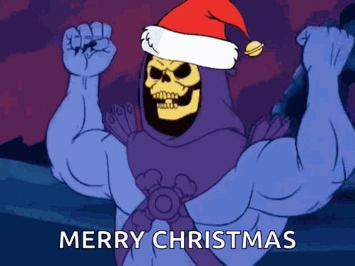 Skeletor Santa Hat GIF