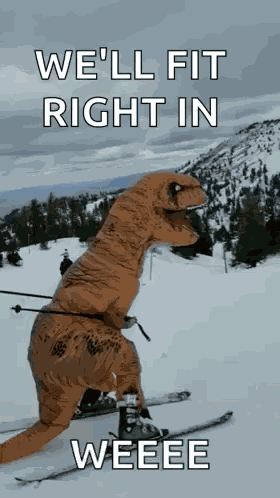Skiing Trex GIF