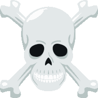 Skull And Bones Halloween Party Sticker