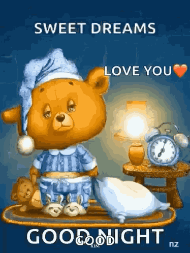 Sleepy Bear Goodnight GIF