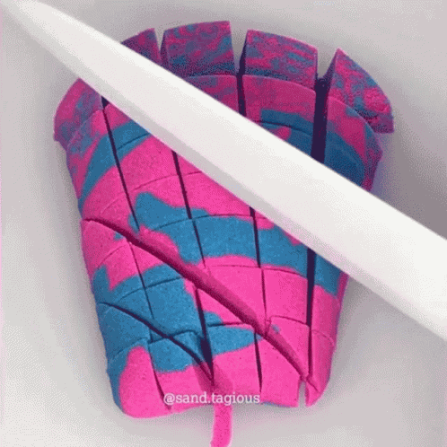 Slicing Kinetic Sand Sand Tagious GIF