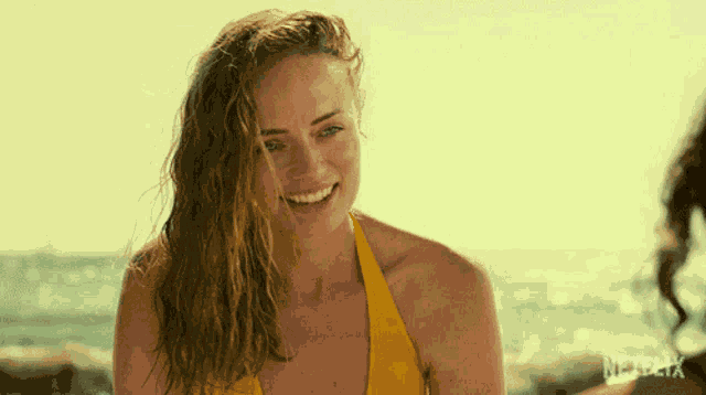 Smiling Laura Haddock GIF