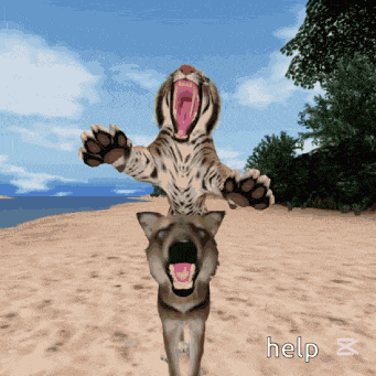 Smilodon Attacking Direwolf Smilodon GIF