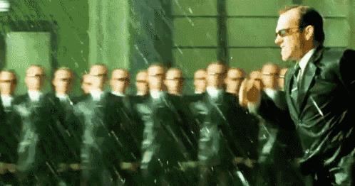 Smith And Neo Charging At Each Other - The Matrix Revolutions GIF