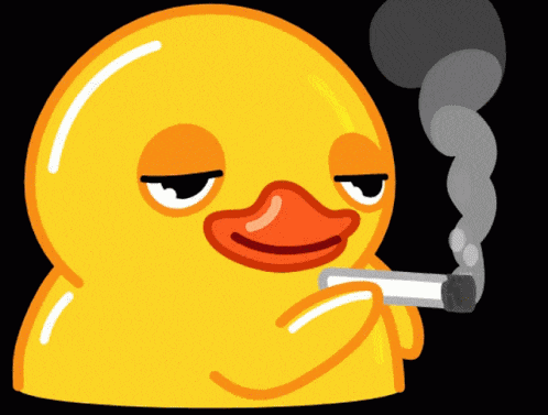 Smoking Duck Duck Shaking Head GIF