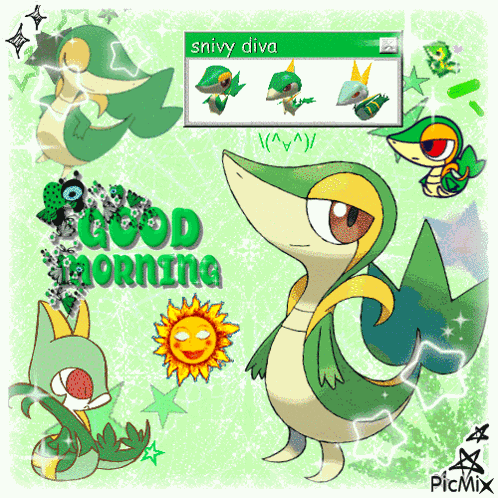 Snivy Good Morning GIF