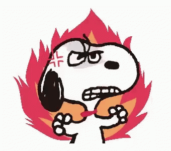 Snoopy Fuming GIF