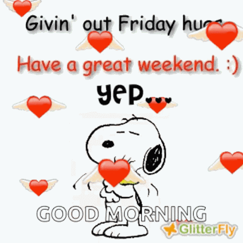 Snoopy Givin Out Friday Hugs GIF