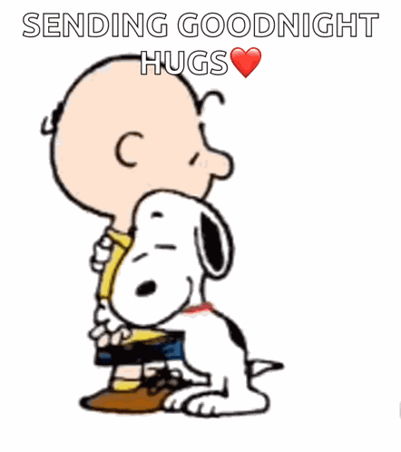 Snoopy Hug Charlie Brown GIF