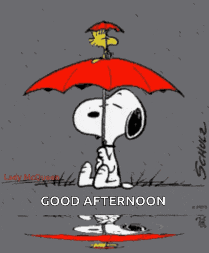 Snoopy Raining GIF