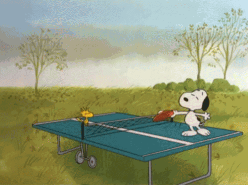Snoopy Table Tennis GIF