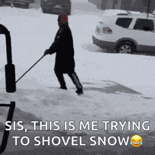 Snow Day Shoveling Snow GIF