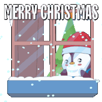 Snowing Merry Christmas Sticker