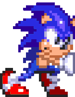 Sonic Pushing Retro Old Sth Sticker