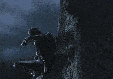 Spiderman On Building Black Spiderman GIF