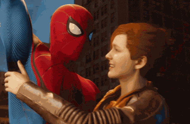 Spiderman Swinging Gf Mary Jane GIF