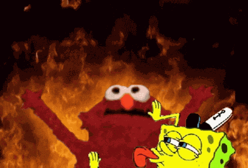 Spongebob Elmo Fire GIF