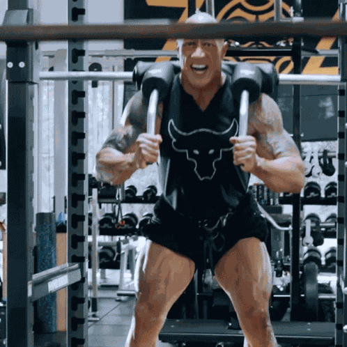 Squats Dwayne Johnson GIF