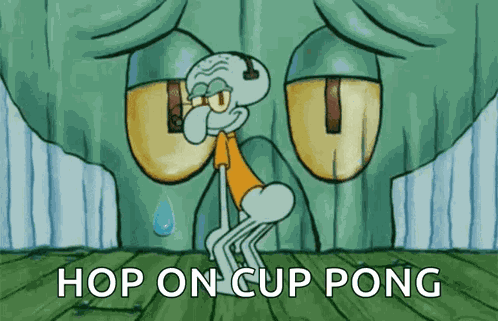 Squidward Cup Pong GIF