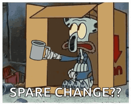 Squidward Spare Change GIF
