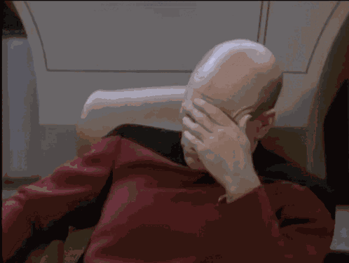 Star Trek The Next Generation Captain Picard Facepalm Double Facepalm GIF