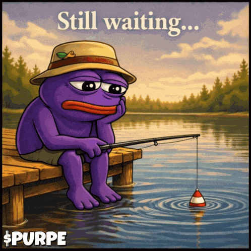 Still Waiting Meme Purple Pepe GIF